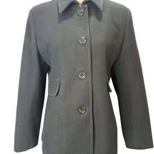 SM2 Black 💯 Wool button up Coat Size M